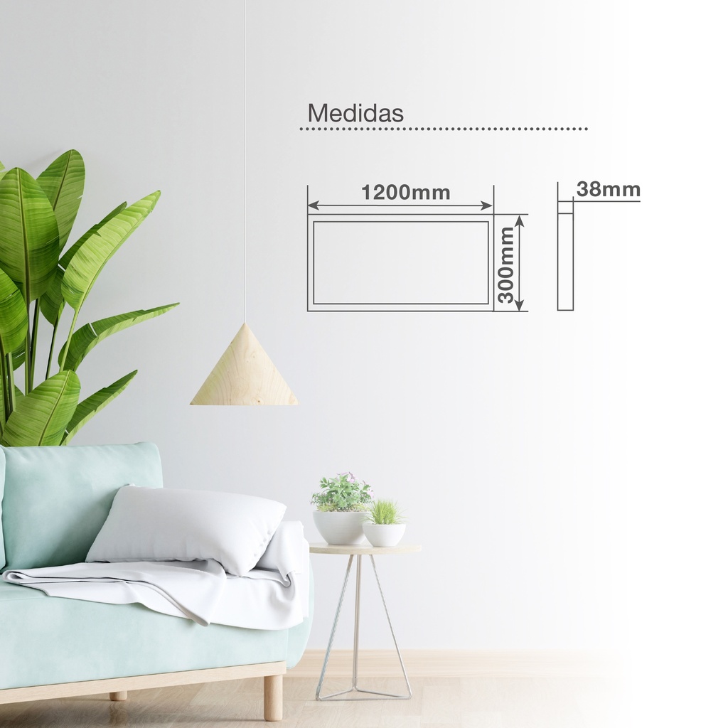 Panel superficie LED rectangular Kisongo 120x30cm 40W 6000K Níquel