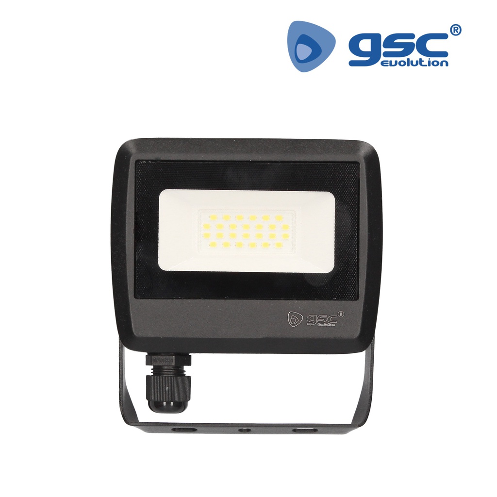 Proyector aluminio 20W 6500K IP65 Negro