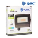 Proyector aluminio 20W 6500K IP65 Negro