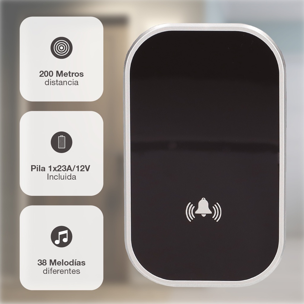 Timbre inalámbrico Halale Negro