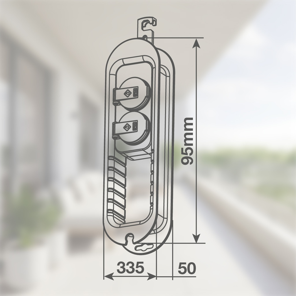 Base múltiple con tapas 2T (3x1.5mm) 3,2M