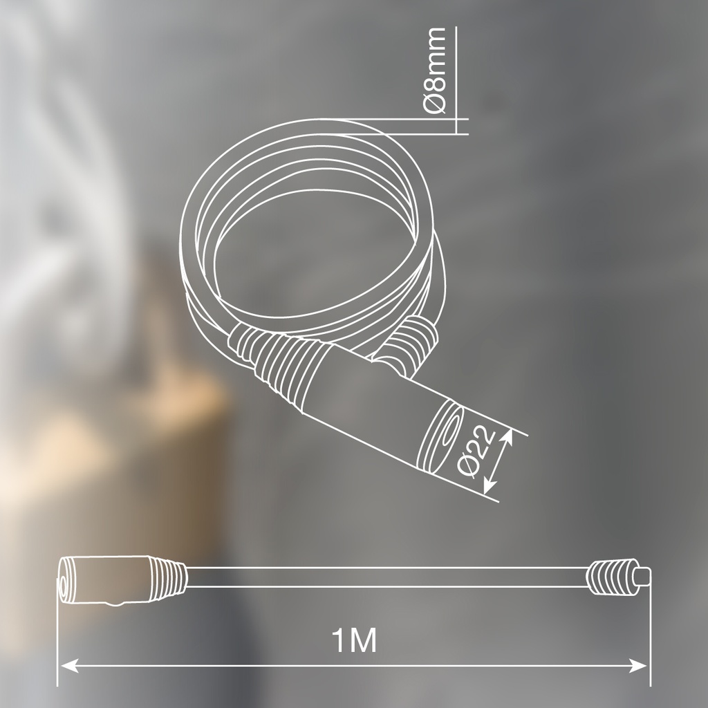 Candado bicicleta 8mm x 1M