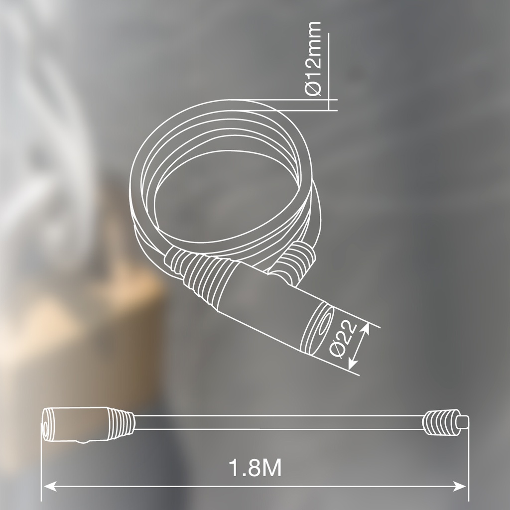 Candado bicicleta 12mm x 1.8M