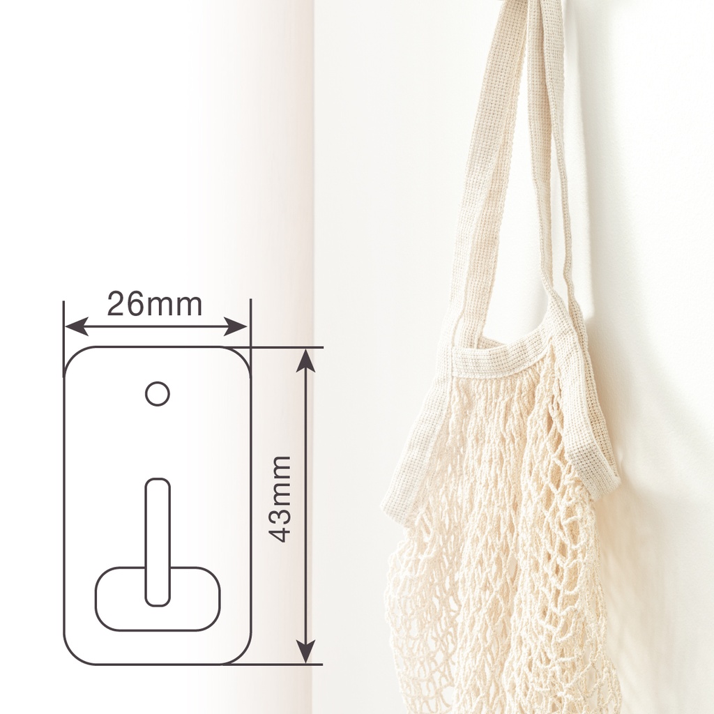 Pack 3 Perchas medianas adhesivas 26x43mm Cromadas