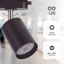 Foco carril monofásico GU10 Negro