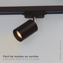 Foco carril monofásico GU10 Negro