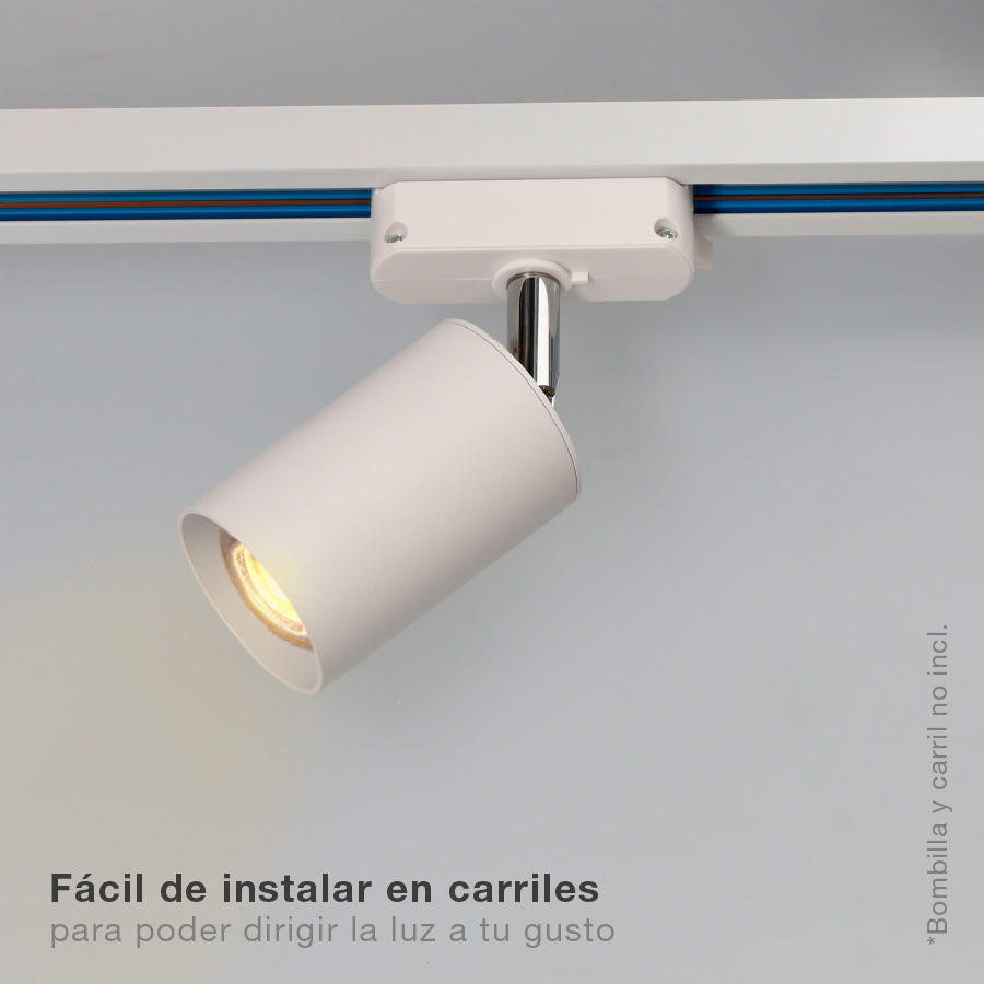 Foco carril monofásico GU10 Blanco