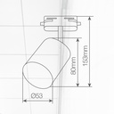 Foco carril monofásico GU10 Blanco