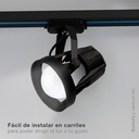 Foco carril monofásico tipo jaula E27 Negro