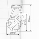 Foco carril monofásico tipo jaula E27 Negro