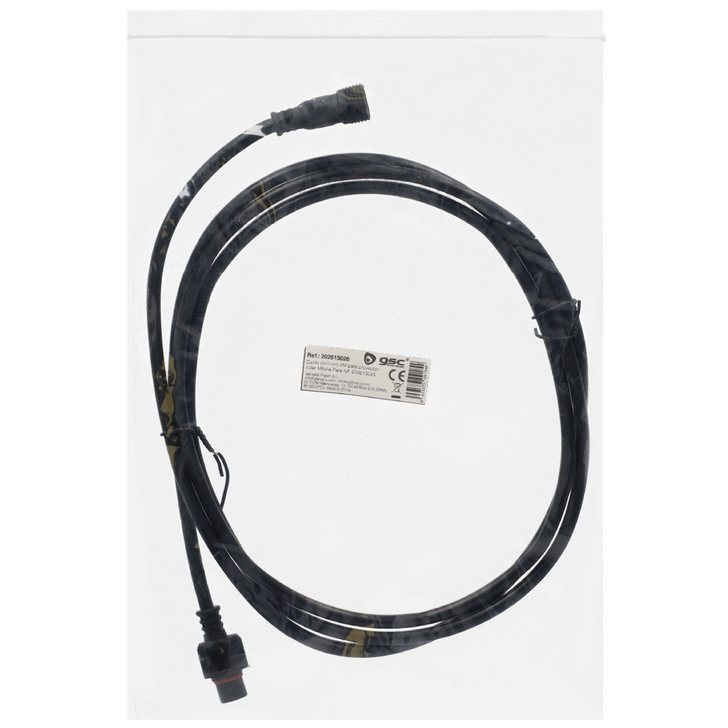 Cable (2x1mm) 2M para proyector solar Miloha ref. 202615025