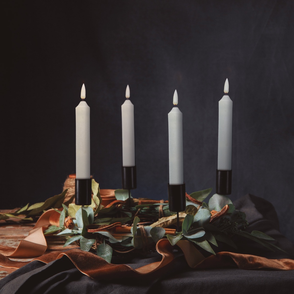 Pack 6 velas decorativas LED candelabro 160mm