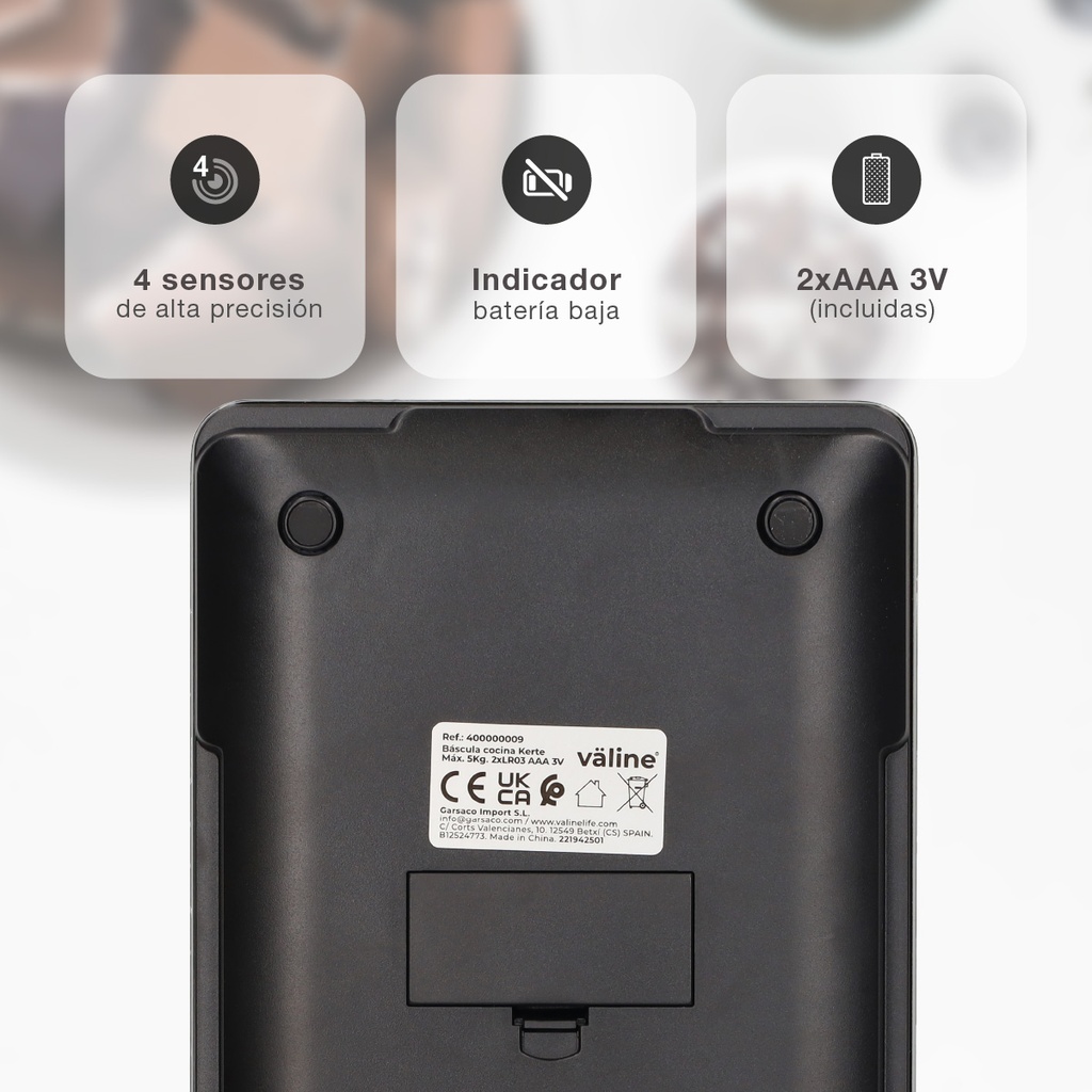 Báscula cocina Kerte 5kg