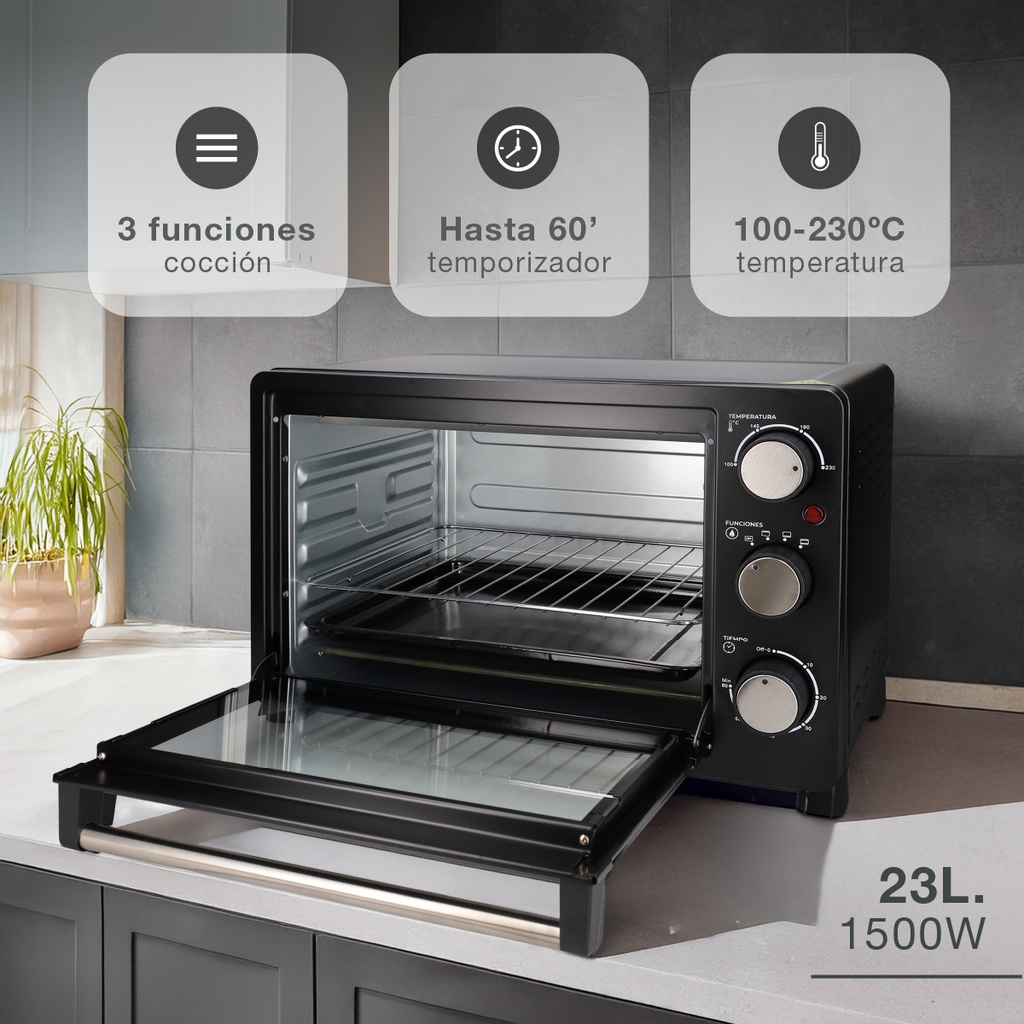 Horno eléctrico Hisarli 23L 1500W
