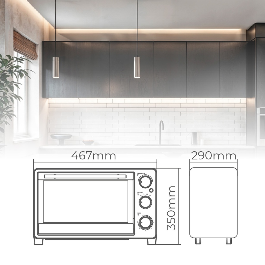 Horno eléctrico Hisarli 23L 1500W