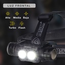 Linterna LED de cabeza recargable USB 40W 3000lm