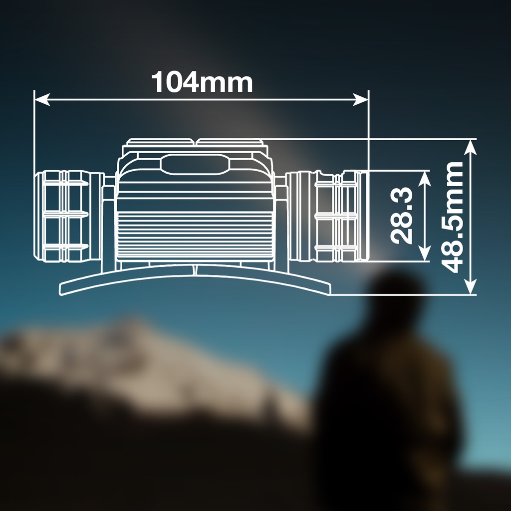 Linterna LED de cabeza recargable USB 40W 3000lm