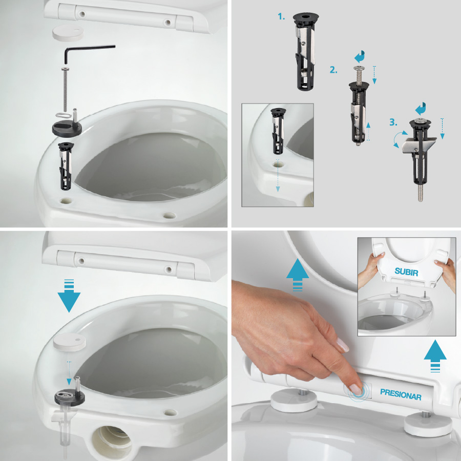 Tapa universal WC PP cierre progresivo