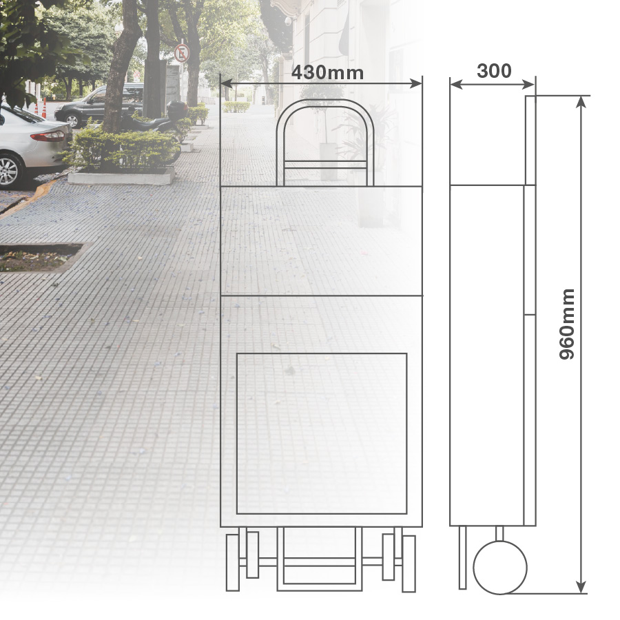 Carro de compra Aradi 4 ruedas plegable