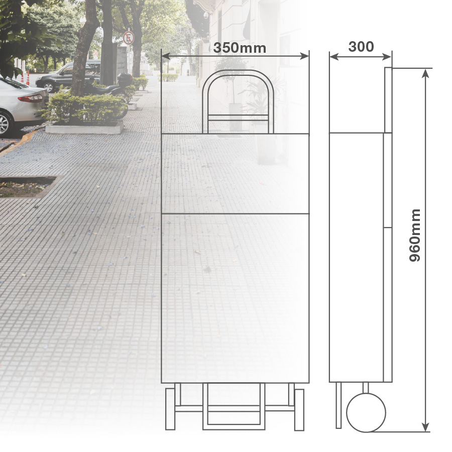 Carro de compra Bornova 2 ruedas plegable