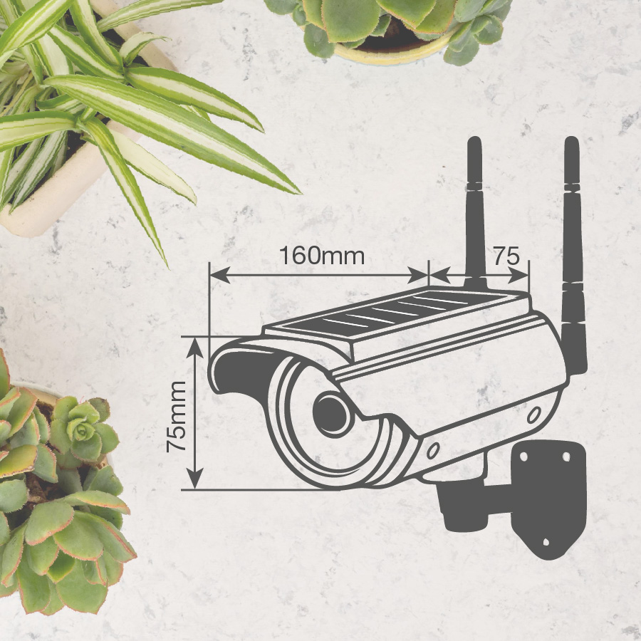 Cámara vigilancia simulada solar Selcuk con sensor de movimiento y mando IP66 