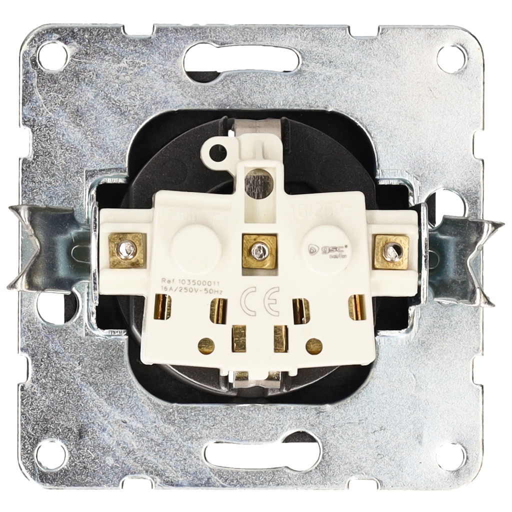 Base enchufe sucko empotrable Iota Plata