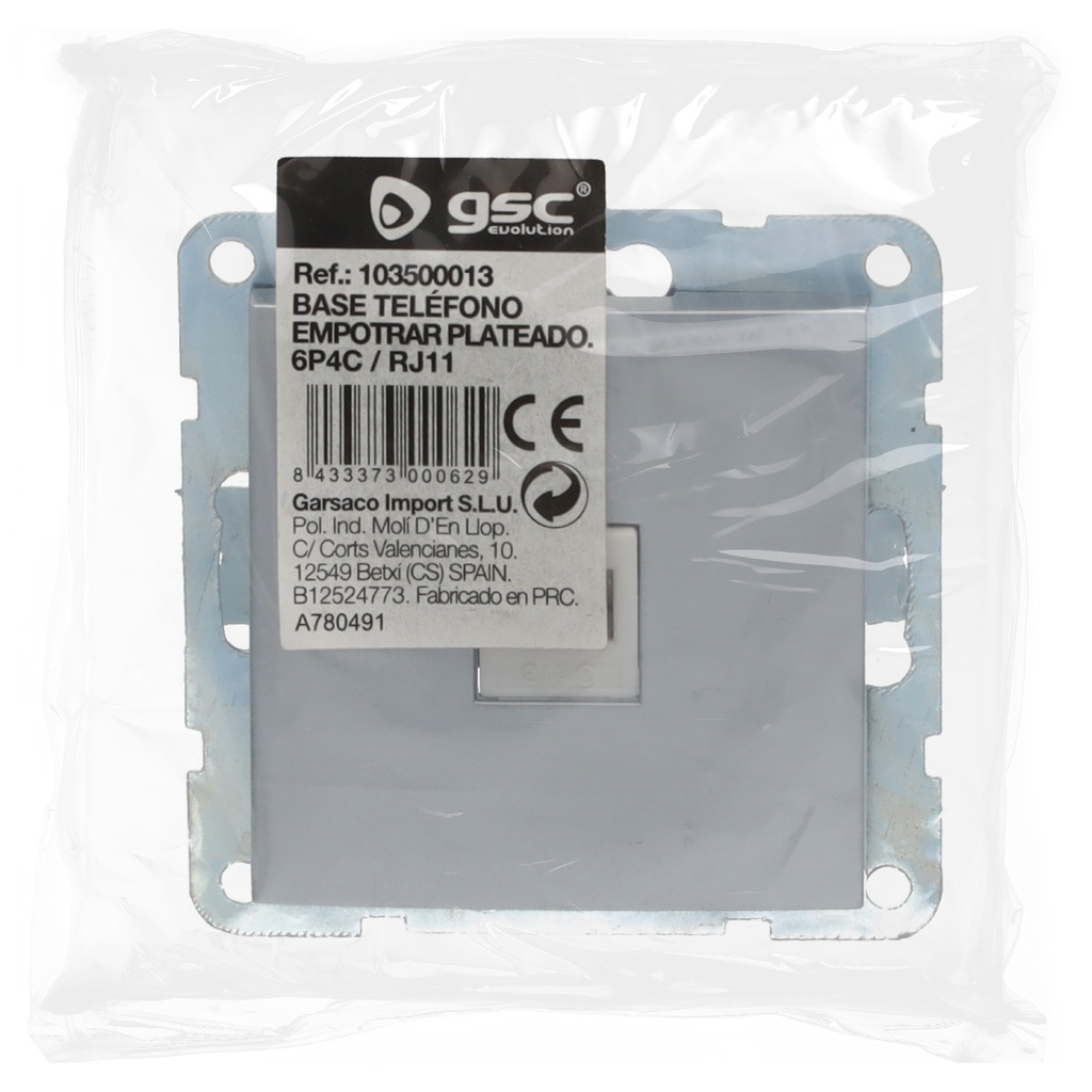 Base telefono empotrable Iota Plata