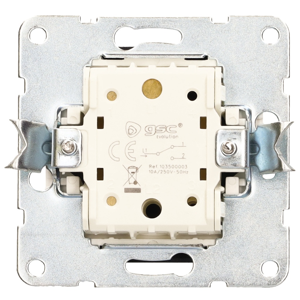 Conmutador de empotrar Iota Plata