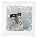 Doble conmutador empotrable Iota Plata