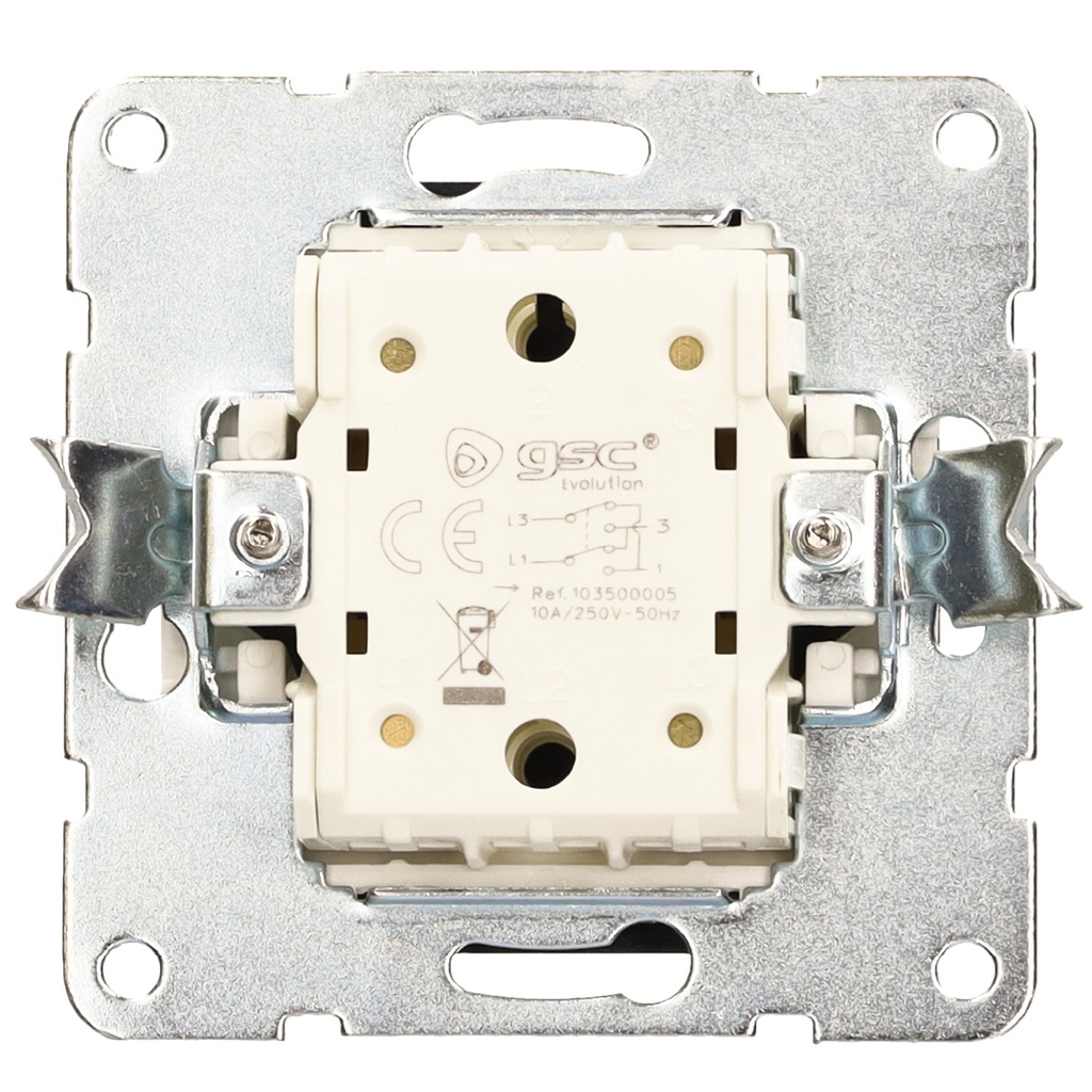 Interruptor cruzamiento de empotrar Iota Plata