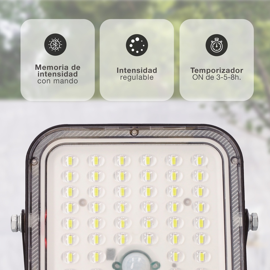 Proyector solar LED Miloha 300W 6500K IP65 Negro