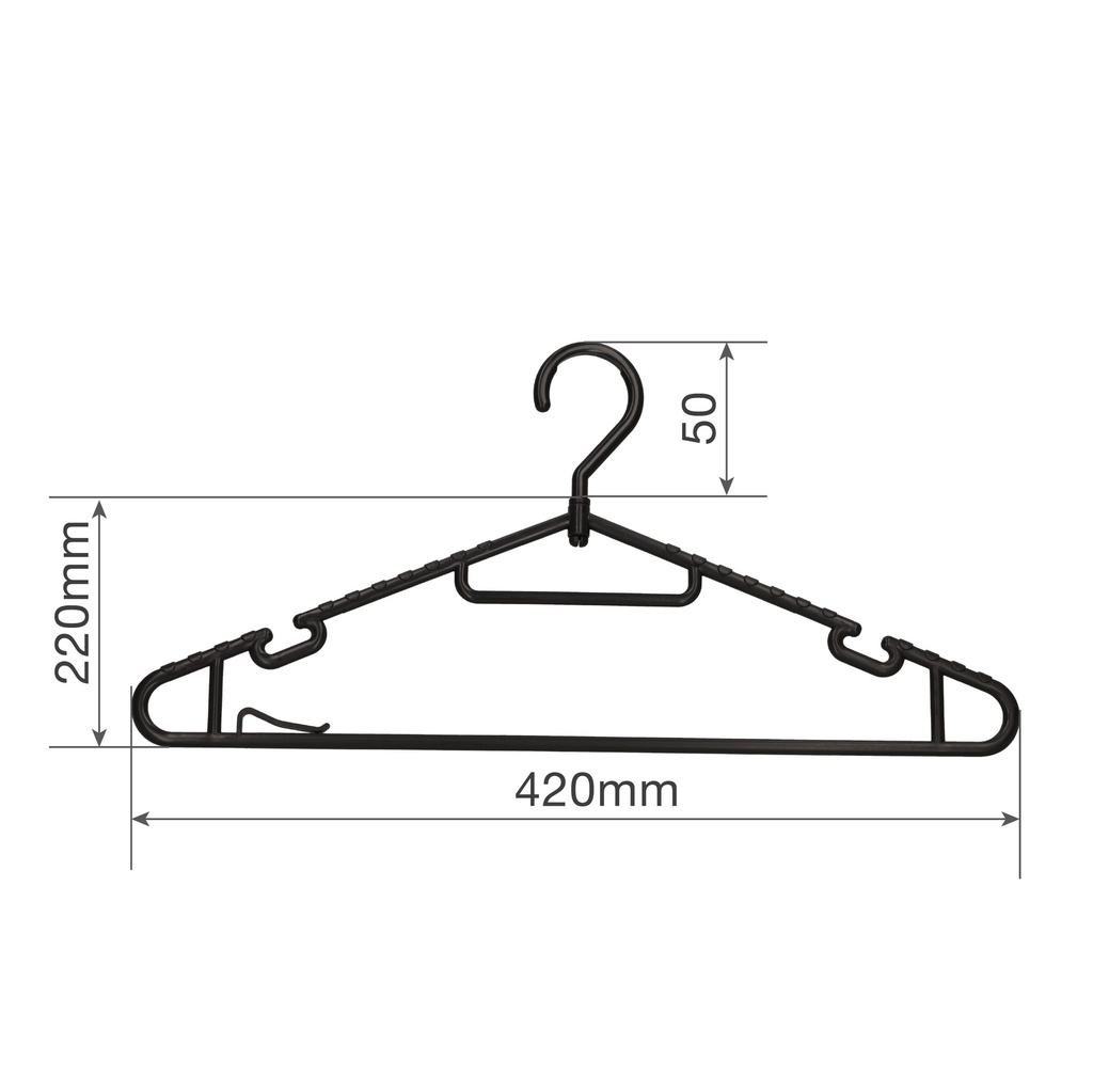 Set de 5 perchas plástico