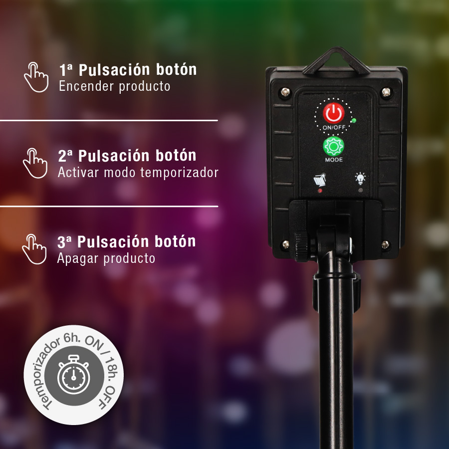 Guirnalda LED solar 5M 8 funciones RGB