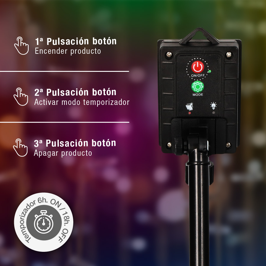 Guirnalda LED solar 10M 8 funciones RGB