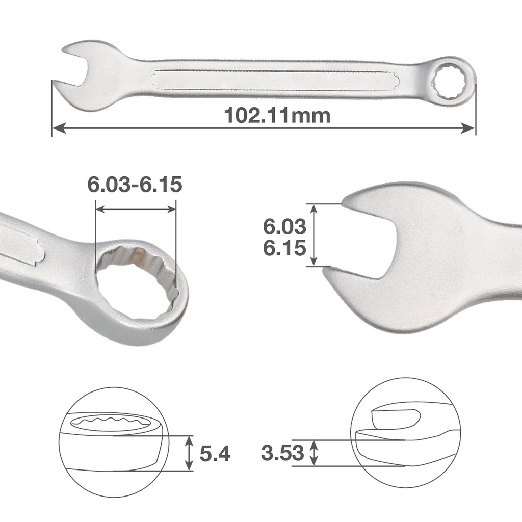 Llave combinada CR-V 6mm
