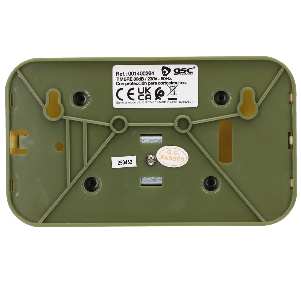 Timbre 240V - 80dec. Fusible 135x79x50mm - Blíster