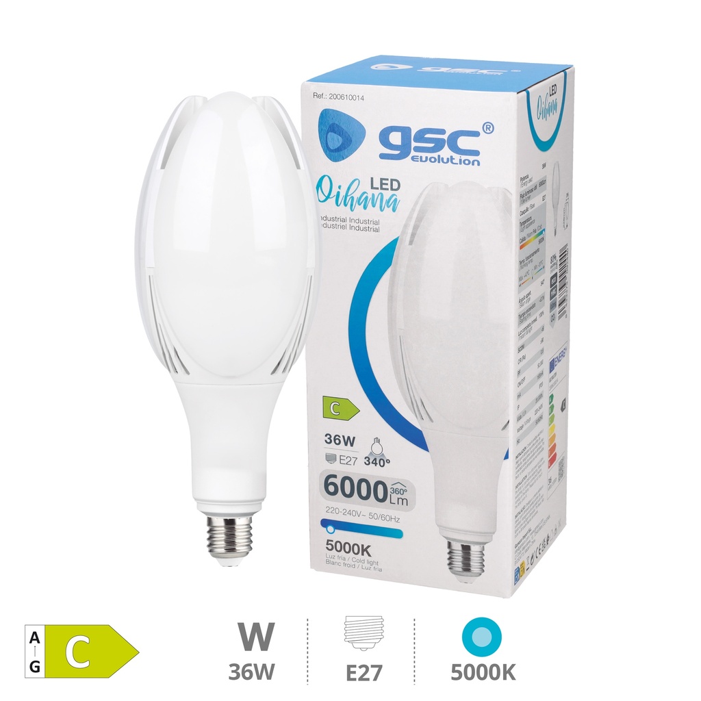 Bombilla LED industrial Oihana 36W E27 5000K