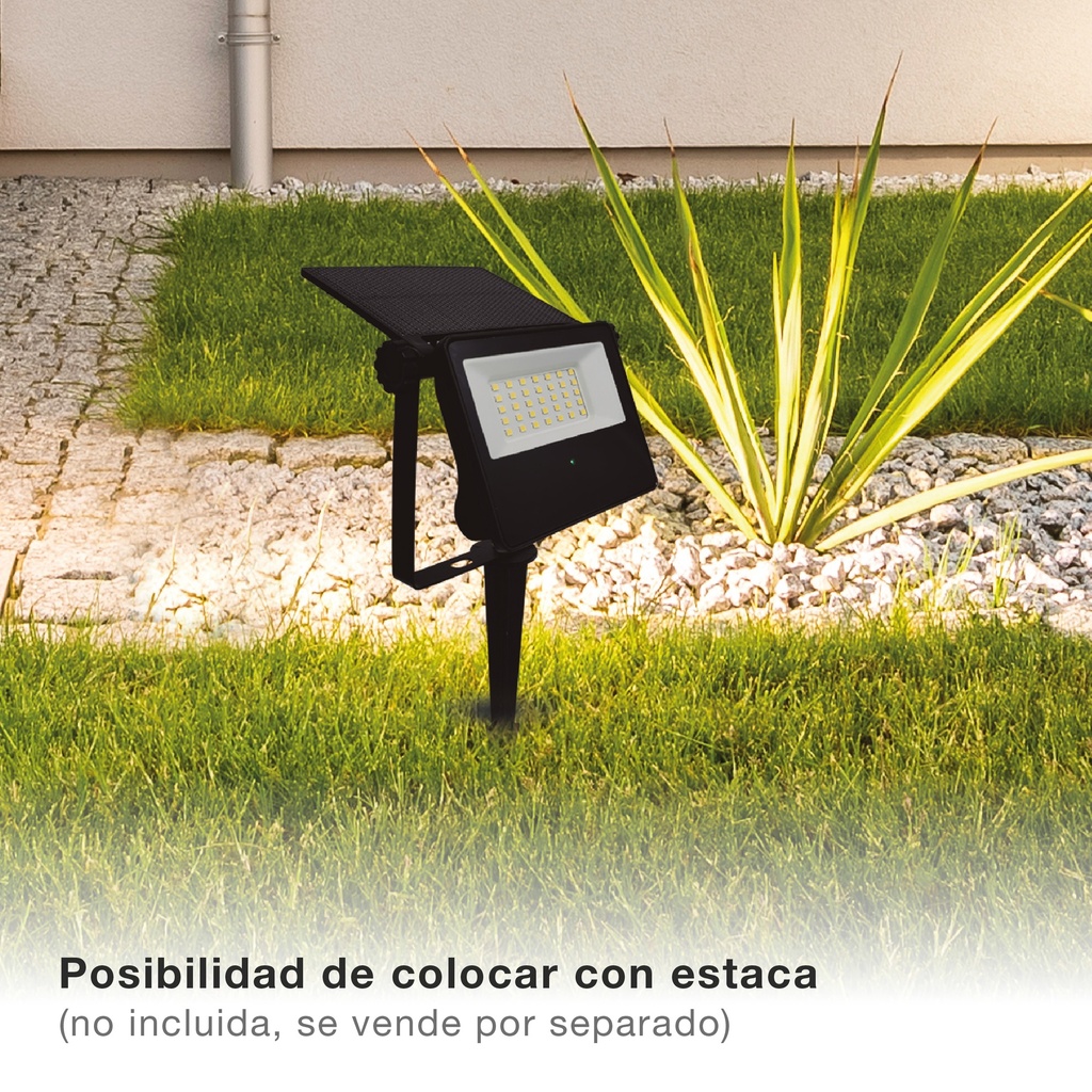 Mini proyector solar LED Kumira con sensor 7W 6500K IP65 Negro