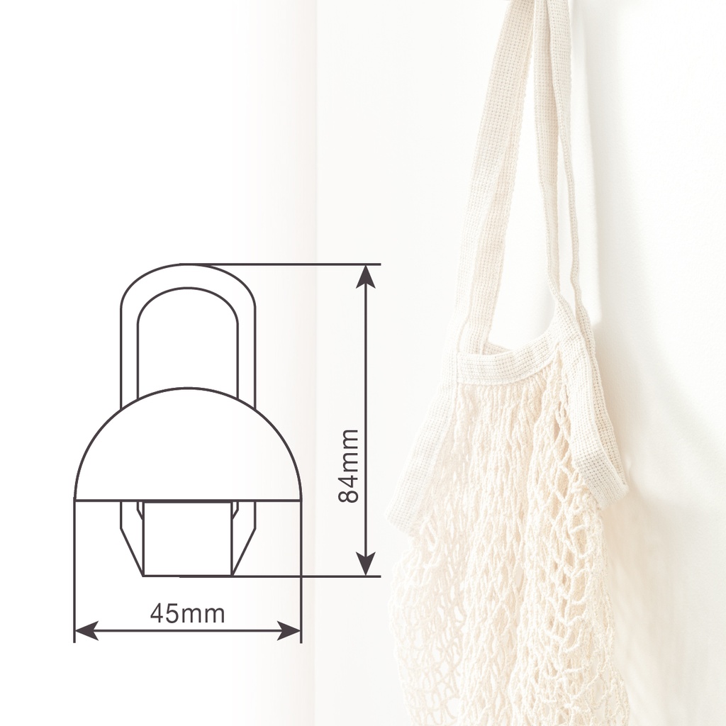 Percha acero inox.+ pomo abs blanco 45x84mm