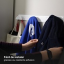 Percha acero inox.+ doble pomo abs blanco 280x50mm