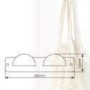 Percha acero inox.+ doble pomo abs blanco 280x50mm