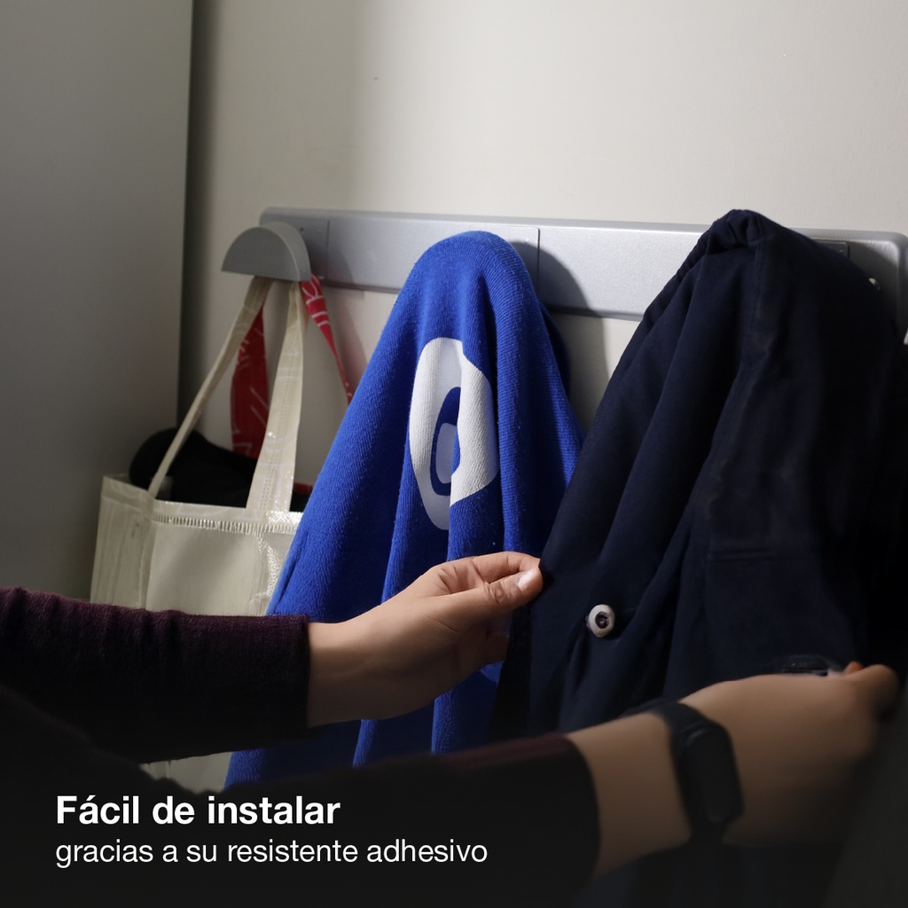 Percha acero inox.+triple pomo abs cromado 420x50mm