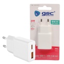 Cargador ultrafino USB C + A