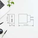 Cargador ultrafino USB C + A