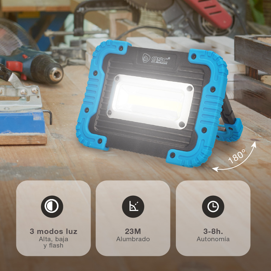 Linterna de trabajo LED COB 5W 4xAA