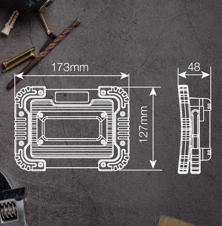 Linterna de trabajo LED COB 5W 4xAA