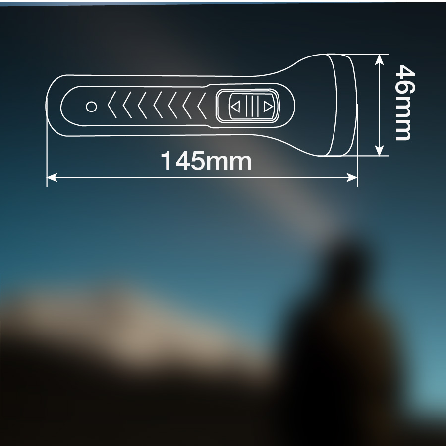 Linterna LED 2xAA 35lm - 12u caja exp