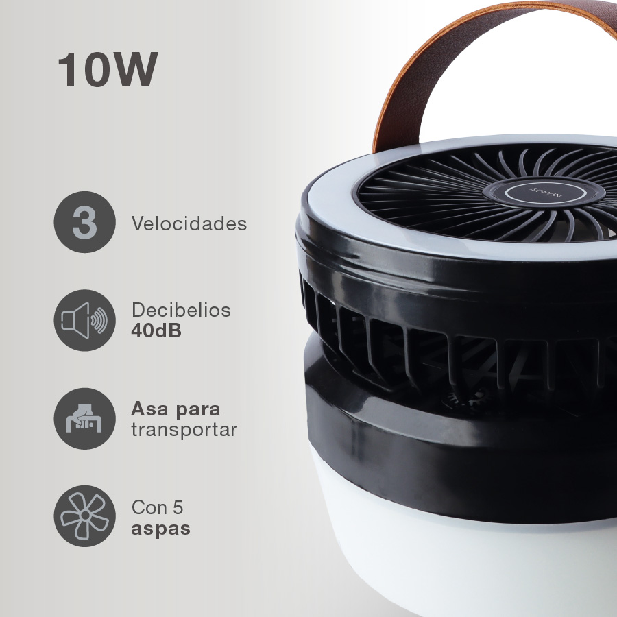 Mini ventilador solar Atabey con luz