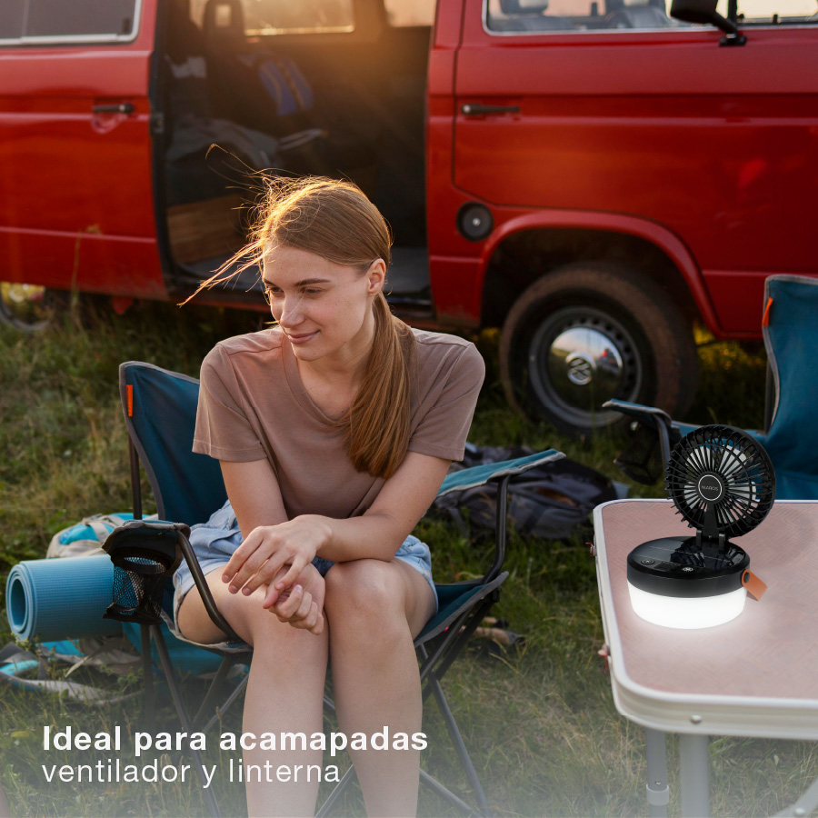 Mini ventilador solar Atabey con luz