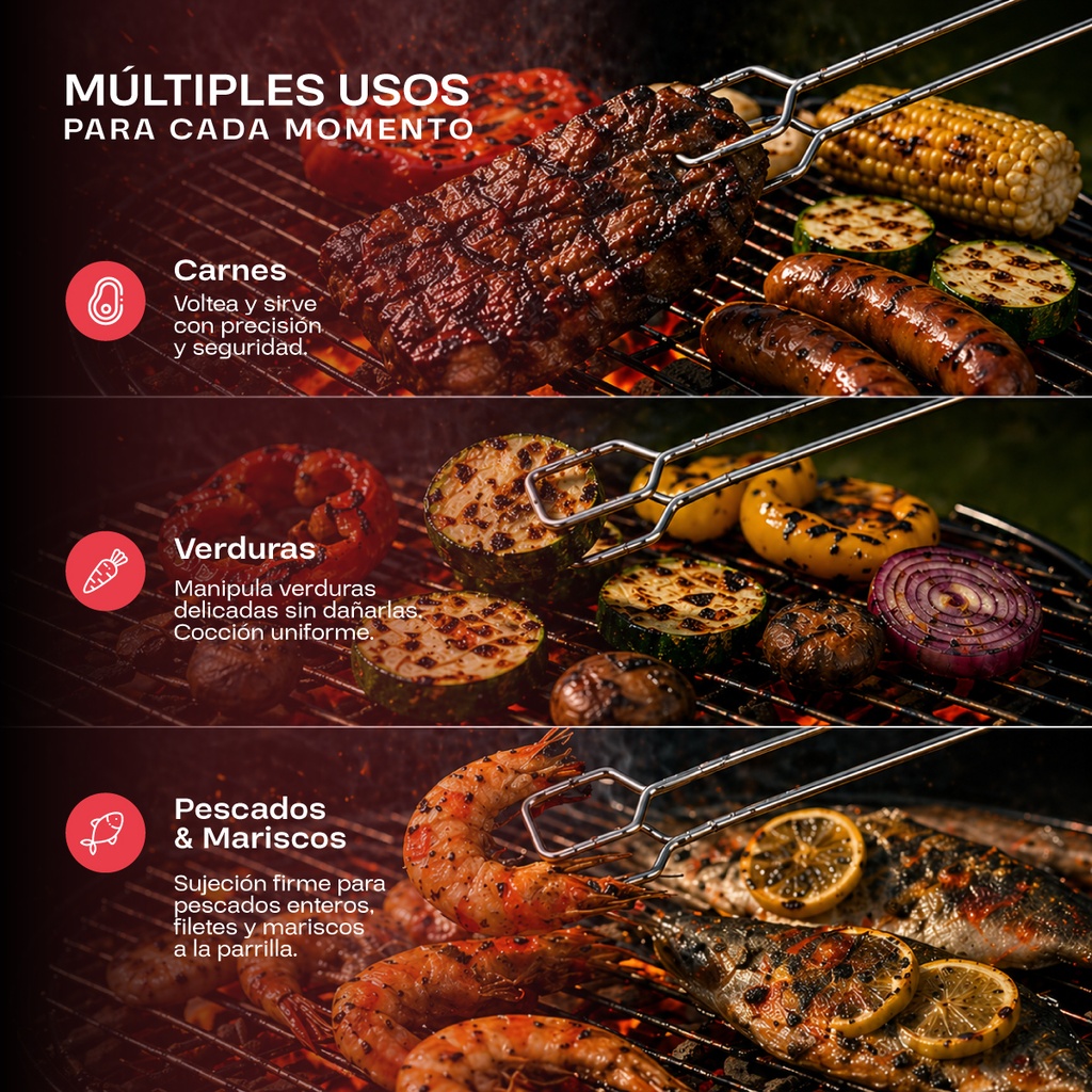 Pinzas barbacoa acero inox 400mm